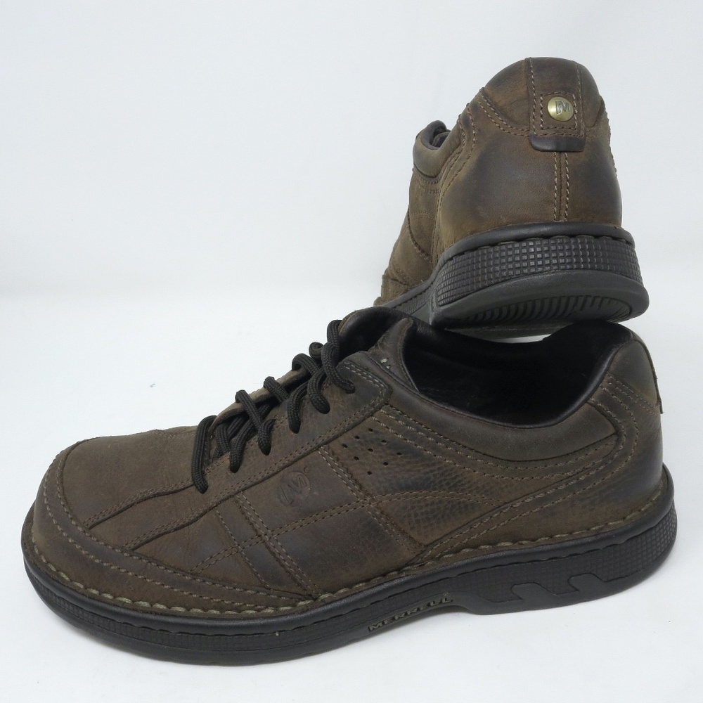 Merrell World Era Dark Earth Size 7.5 Leather Lace Up Low Top Oxford Shoes Brown